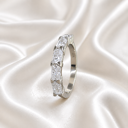 Lab grown diamond stacking wedding band, half eternity diamond matching wedding band solid gold, lab created diamond anniversary band