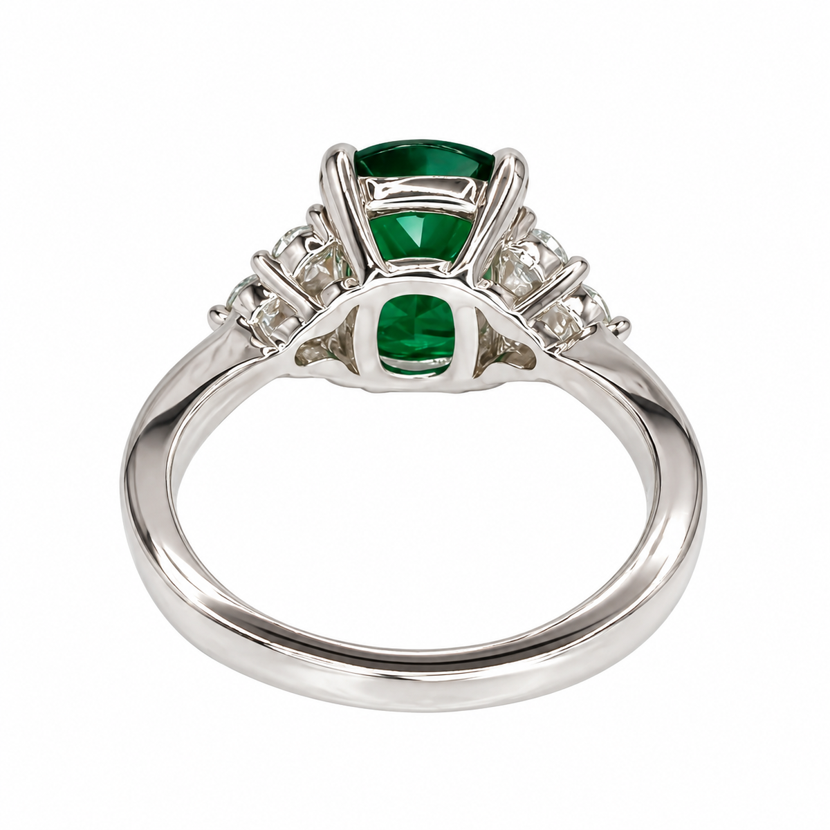 Emerald Engagement Ring, May Birthstone Ring, Elongated Cushion Cut Emerald Ring, Emerald Wedding Ring, Emerald Anniversary Ring,  #6650