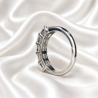 Lab grown diamond stacking wedding band, half eternity diamond matching wedding band solid gold, lab created diamond anniversary band