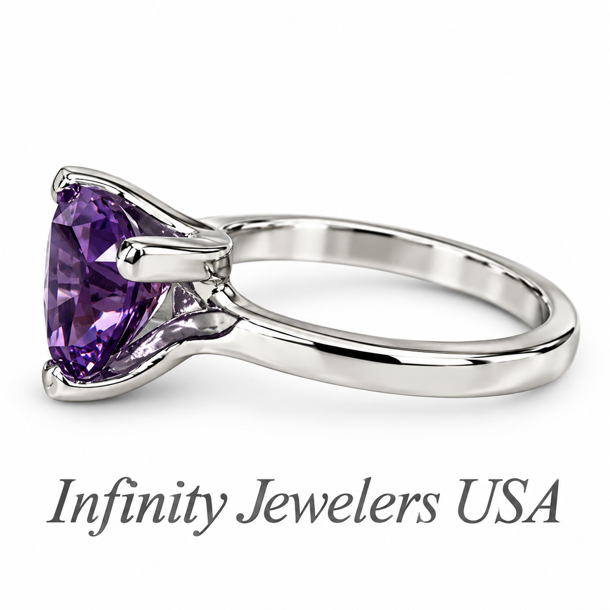 Alexandrite Trillion Engagement Ring White Gold Unique Trillion Alexandrite Anniversary Promise Wedding Bridal Ring