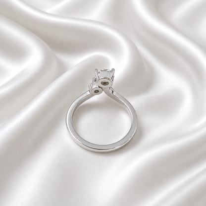 Lab Grown Diamond Pinky Ring , Diamond Chevron Ring , Curved Diamond wedding Band , Two Stone Lab Created Diamond Ring Everyday Ring #8815