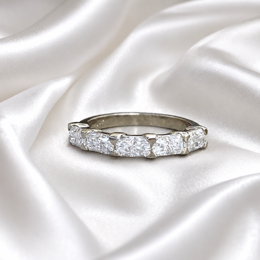 Lab grown diamond stacking wedding band, half eternity diamond matching wedding band solid gold, lab created diamond anniversary band