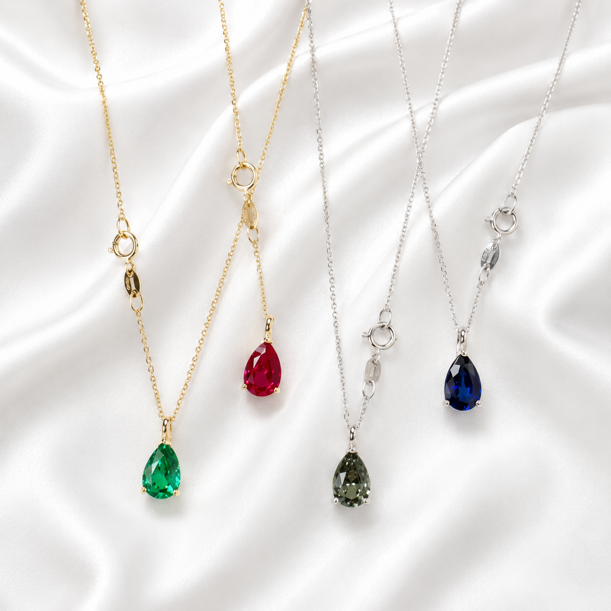 14K Gold Teardrop Ruby Necklace, Pear Shape Ruby Pendant, Teardrop Ruby Pendant Necklace with Chain, July Birthstone Jewelry, #8821