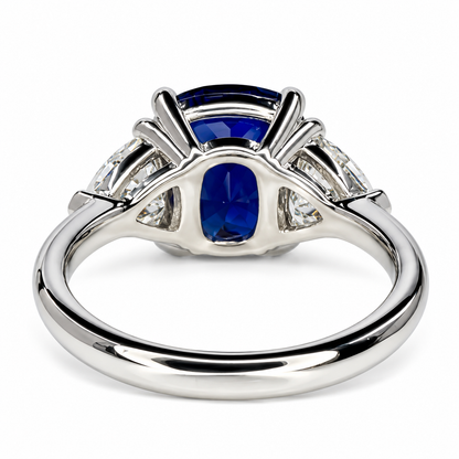 5.00 cushion Blue Sapphire Engagement Ring White Gold Elongated Cushion Blue Sapphire Engagement Ring Unique Anniversary Promise Ring #7345