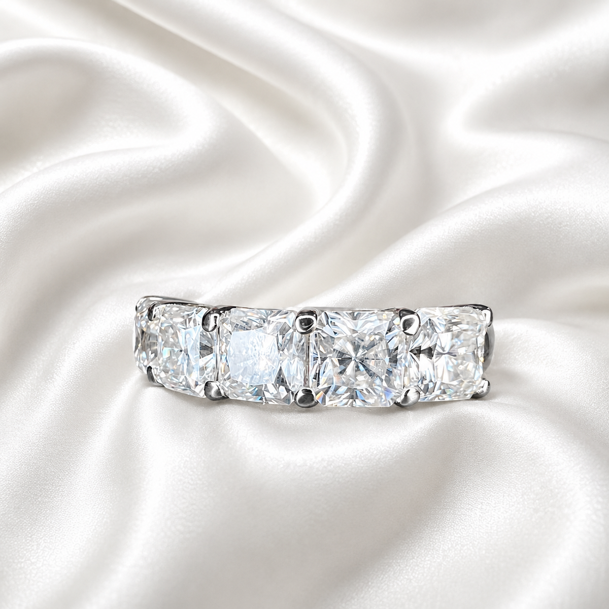 Lab grown diamond stacking wedding band, half eternity diamond matching wedding band solid gold, lab created diamond anniversary band