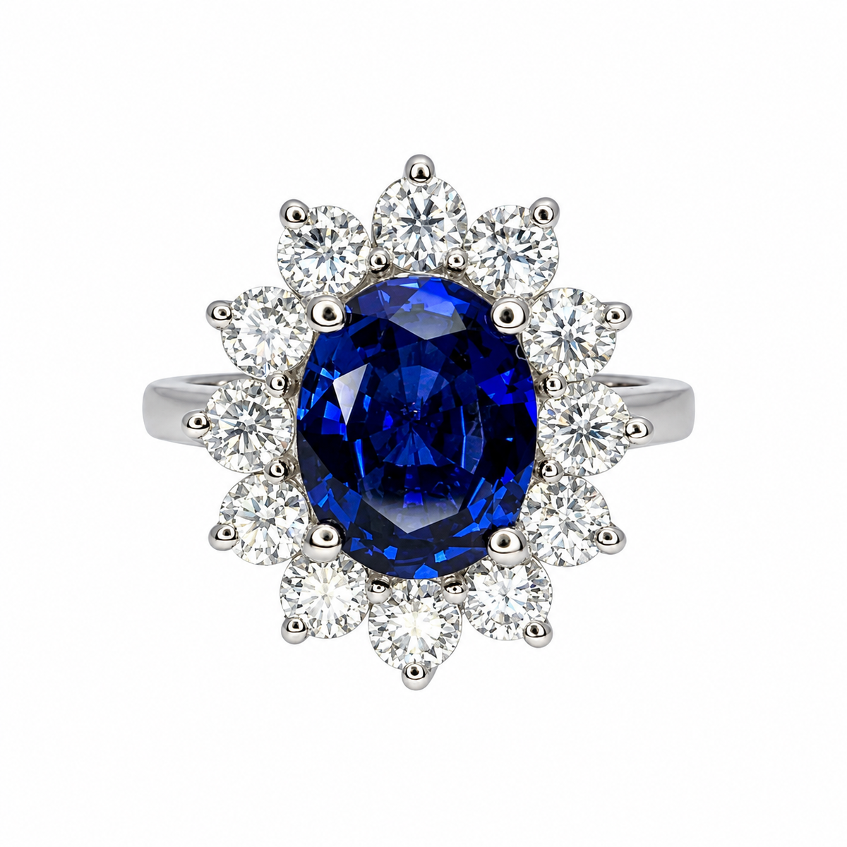 Oval cut blue sapphire engagement ring in 14k white/yellow gold, Unique Vintage oval cut blue sapphire Wedding Anniversary Promise Ring#6464