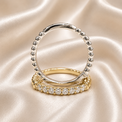 Diamond Stacking Band For Women 14k Solid Gold, Thin Layering Wedding Band, Matching wedding Band #8827