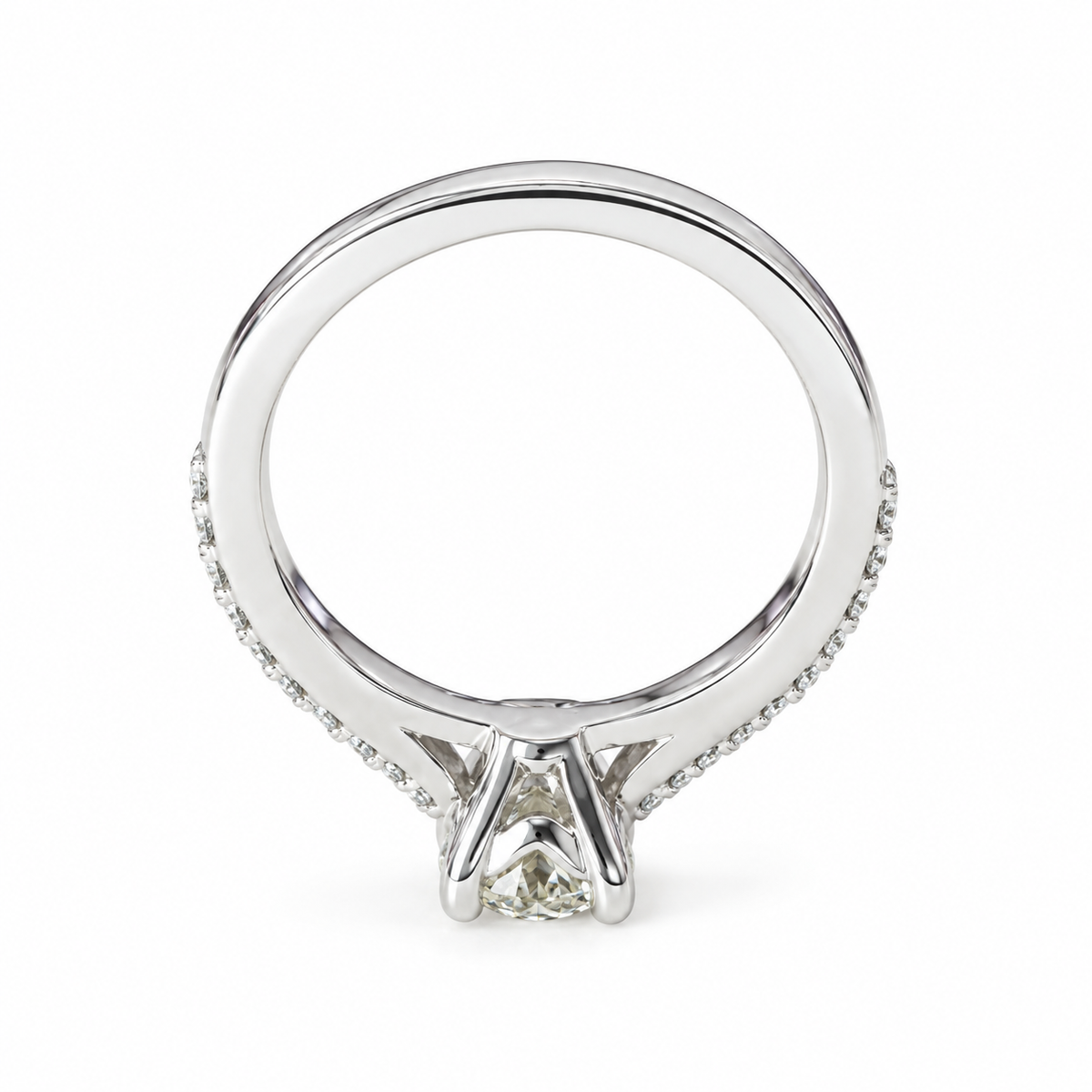 Solitaire Diamond Engagement Ring 14k White Gold, Thin Band Engagement Ring, Simple Promise Ring For Her, Solitaire Engagement Ring,  #6459