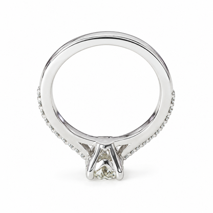 Solitaire Diamond Engagement Ring 14k White Gold, Thin Band Engagement Ring, Simple Promise Ring For Her, Solitaire Engagement Ring,  #6459