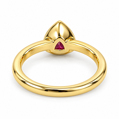 Pink Tourmaline Ring 14k solid gold, Pink Stone Bezel Set Triangle Ladies Ring, Simple Pink Dainty Stacking Ring, Pink Engagement Ring, 5810