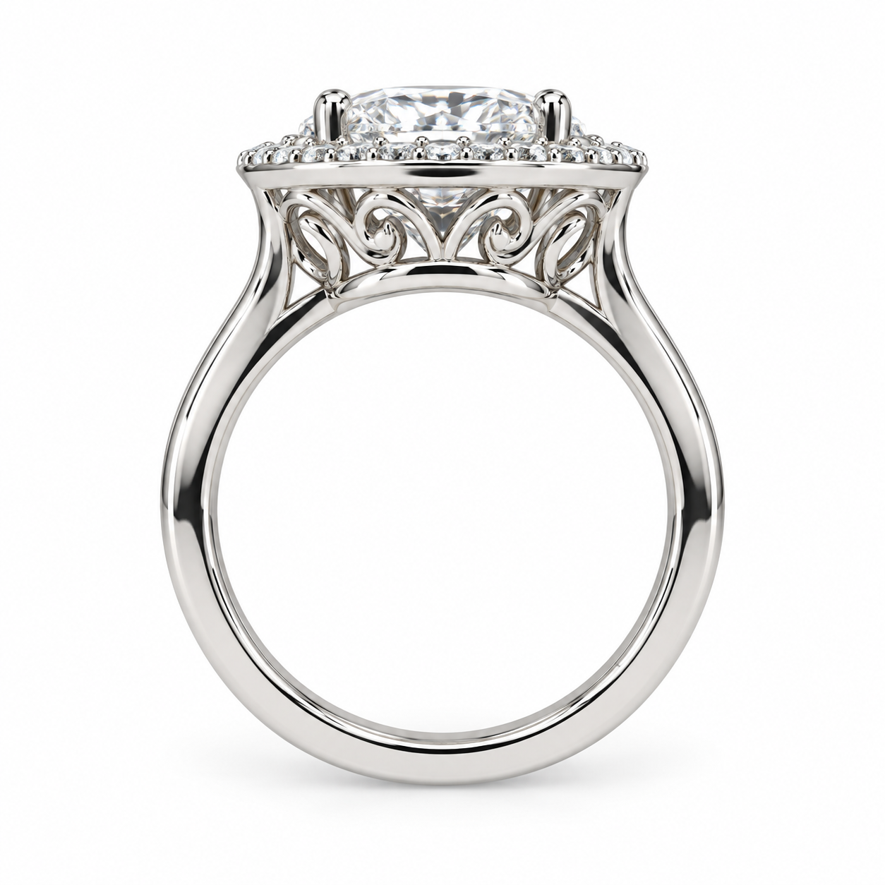 Marquis Moissanite Sideways Ring Halo White Gold Unique Evil Eye Moissanite Ring Sideways Marquis Anniversary Wedding Promise Ring  #7437
