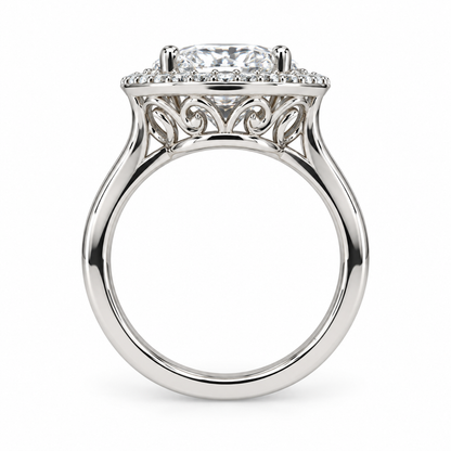 Marquis Moissanite Sideways Ring Halo White Gold Unique Evil Eye Moissanite Ring Sideways Marquis Anniversary Wedding Promise Ring  #7437