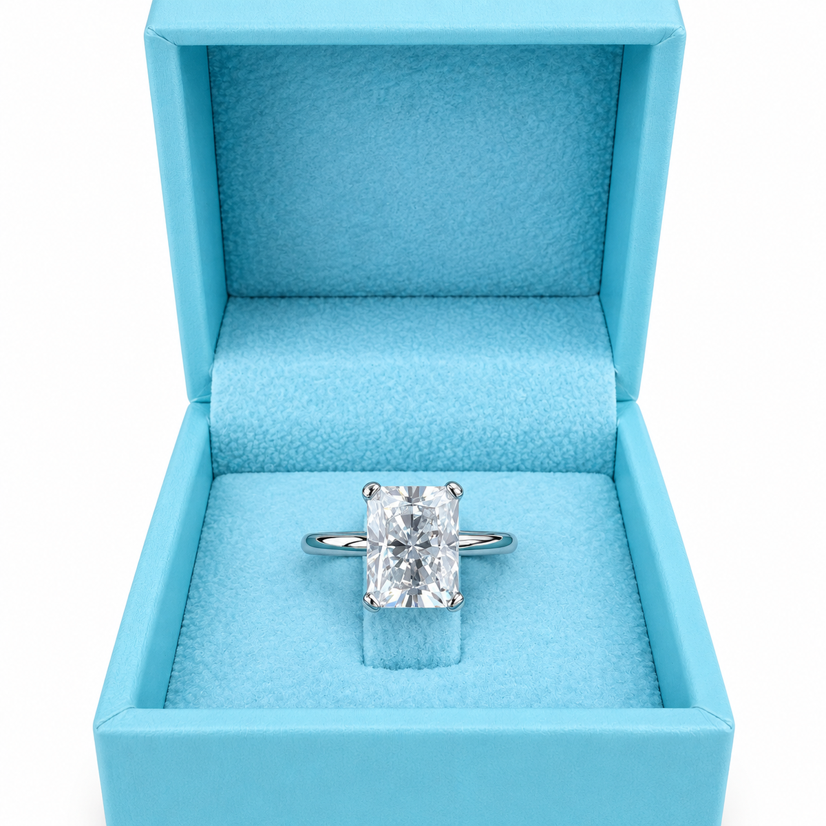 Radiant Cut Moissanite Engagement Ring 14K Gold Solitaire | Radiant Cut Ring | Moissanite Solitaire Wedding Promise Anniversary Ring |  8239