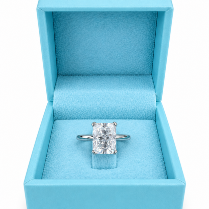 Radiant Cut Moissanite Engagement Ring 14K Gold Solitaire | Radiant Cut Ring | Moissanite Solitaire Wedding Promise Anniversary Ring |  8239