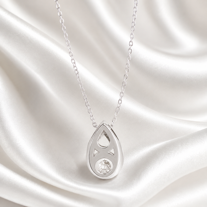 1.00 CTW Lab Grown Diamond Pear Shape Bezel Set Pendant Necklace 14K Solid Gold Dainty Layering Necklace #8829