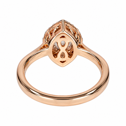 Morganite ring, rose gold ring round shaped genuine morganite engagement ring, Peach morganite ladies wedding anniversary promise ring #6414