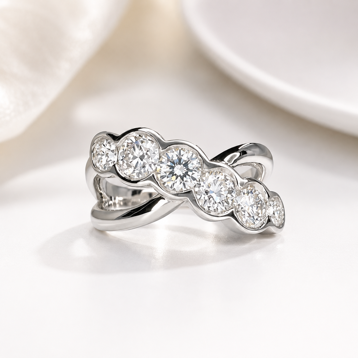 1.25ctw Lab Grown Diamond Cluster Ring 14K Yellow/White Gold , Lab Created Diamond Engagement Ring#8290