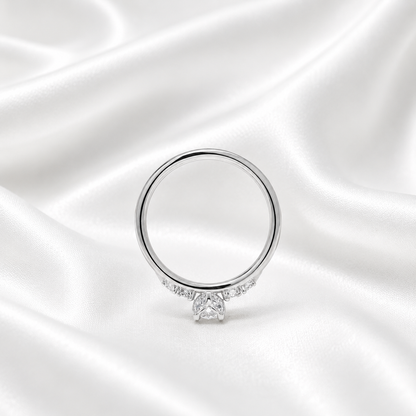 0.25CT Center Lab Grown Diamond Engagement Ring 14K Solid Gold, Five Stone Lab Created Diamond Wedding Ring Simple Diamond Bridal Ring #8849