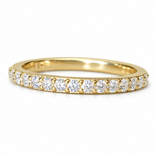 Diamond Wedding Band / Dainty Ring With Diamonds / Delicate Diamond Ring / 14k Yellow Gold / Diamond Stackable Band  / #6466 #6467