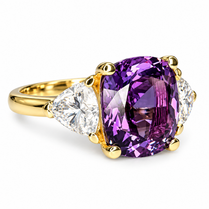 5.00 CT Alexandrite Engagement Ring, Alexandrite Ring, 14k White Gold, Cushion Cut Ring, Gift For Her, June Birthstone Ring, Purple Gemstone