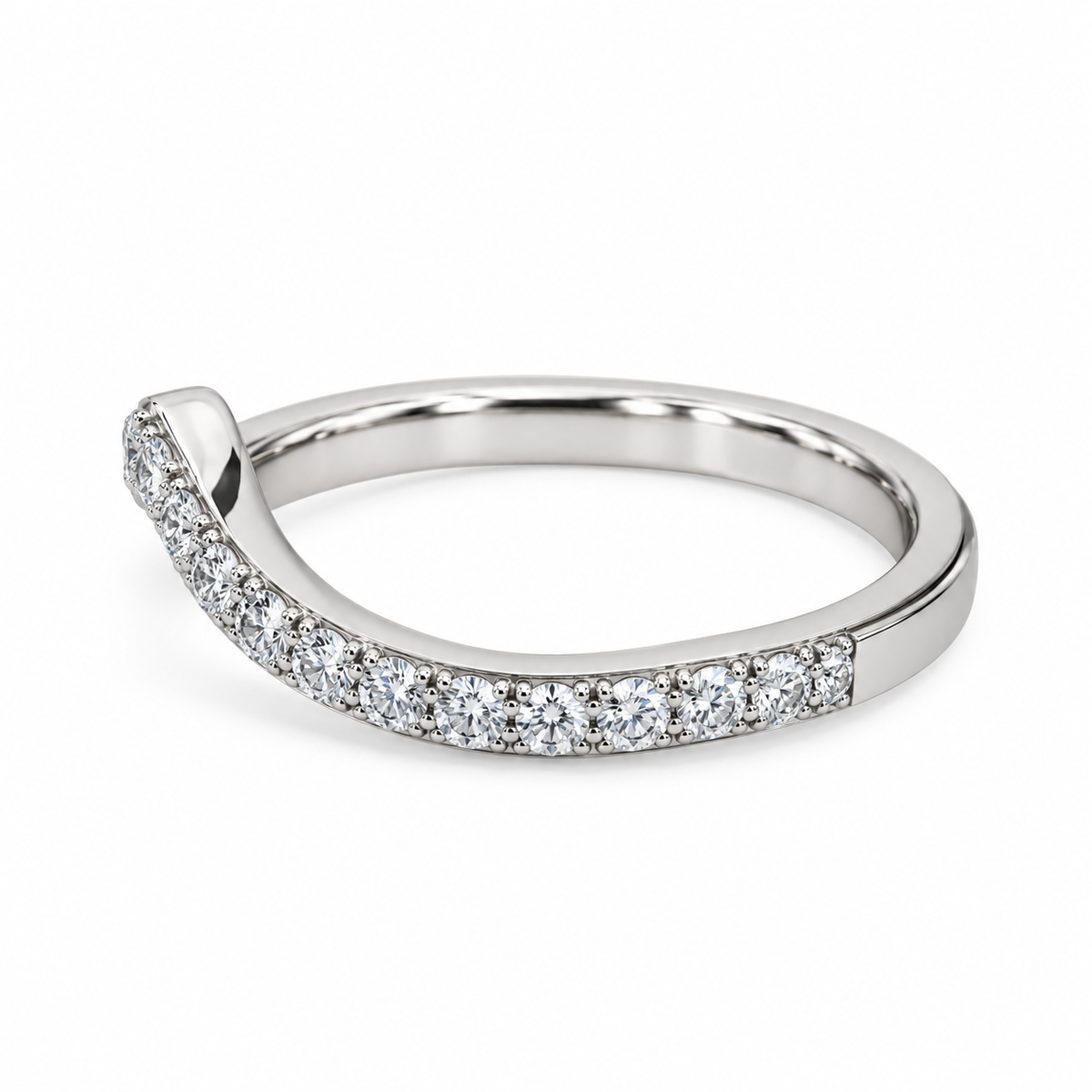 Moissanite V Shaped Band Stacking Promise Ring, Forever One Chevron Diamond Ring, V Shaped Stackable Diamond Rings Stacking Midi Ring #6225
