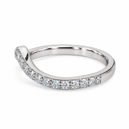 Moissanite V Shaped Band Stacking Promise Ring, Forever One Chevron Diamond Ring, V Shaped Stackable Diamond Rings Stacking Midi Ring #6225