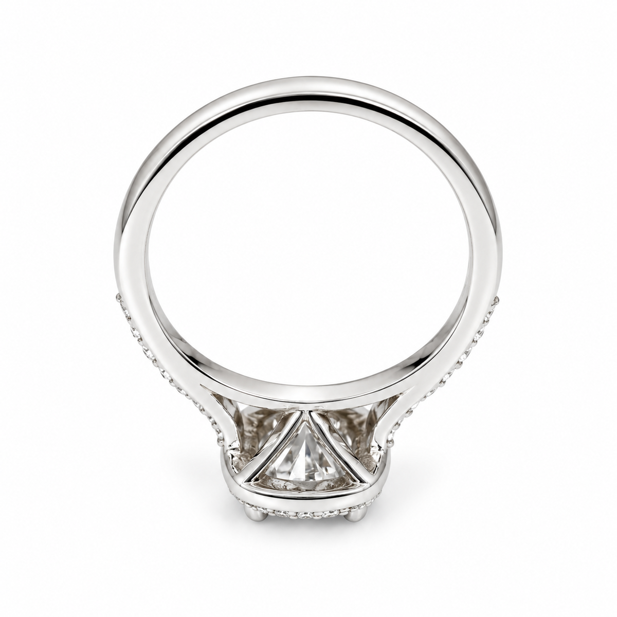 Moissanite Engagement Ring Cushion Cut 14K White Gold, Halo Engagement Ring, Cushion Cut Halo Moissanite Engagement Ring For Ladies, #6886