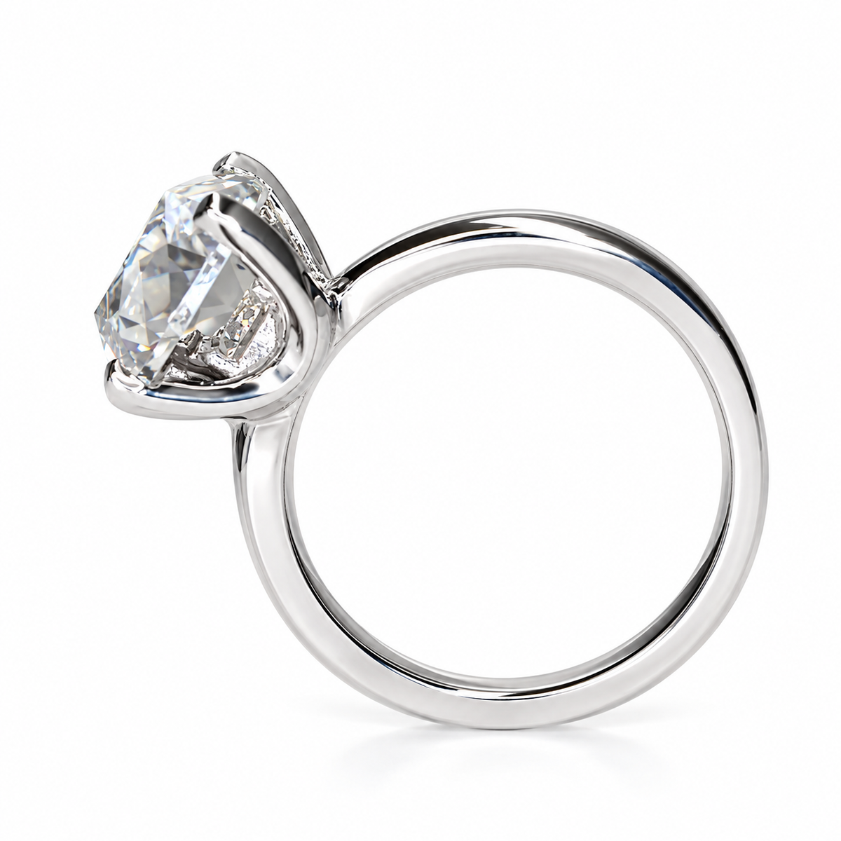 Cushion Cut Moissanite Engagement Rings 14k Solid Gold For Women, Portrait Moissanite Engagement  Rings Unique Moissanite Mothers Ring 7260