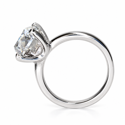 Cushion Cut Moissanite Engagement Rings 14k Solid Gold For Women, Portrait Moissanite Engagement  Rings Unique Moissanite Mothers Ring 7260