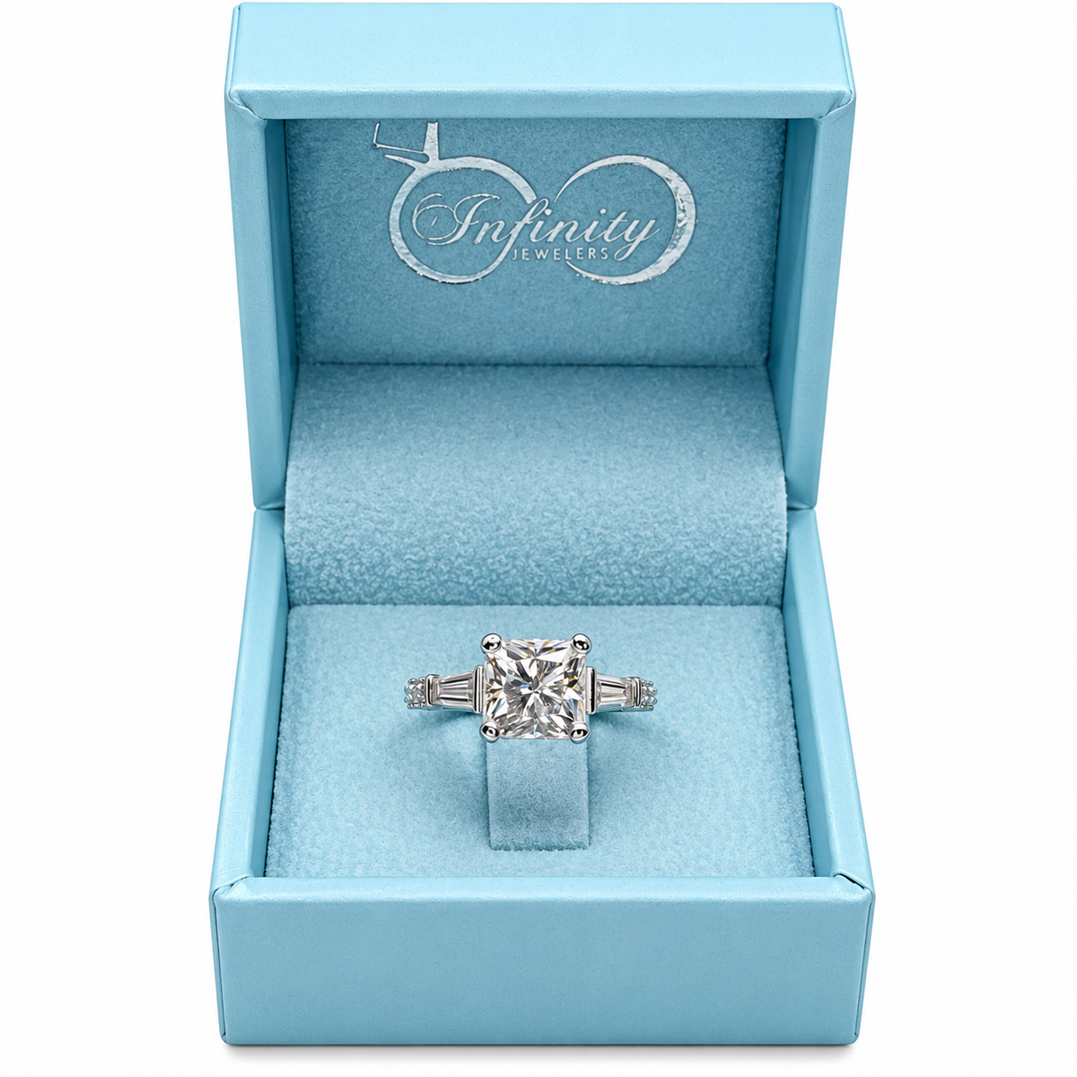 Radiant Cut Moissanite Engagement Ring White Gold Moissanite Engagement Ring For Women Unique Vintage Promise Wedding Anniversary Ring #7376