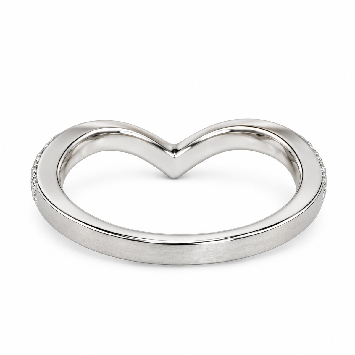 Moissanite V Shaped Band Stacking Promise Ring, Forever One Chevron Diamond Ring, V Shaped Stackable Diamond Rings Stacking Midi Ring #6225