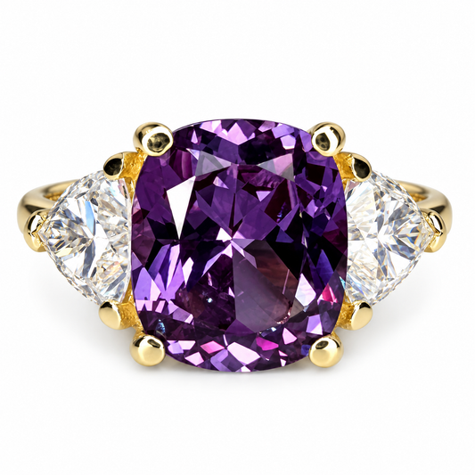 5.00 CT Alexandrite Engagement Ring, Alexandrite Ring, 14k White Gold, Cushion Cut Ring, Gift For Her, June Birthstone Ring, Purple Gemstone