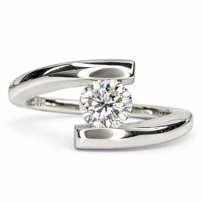 Round Solitaire Diamond Engagement Ring, Ladies Unique Diamond Solitaire Wedding Ring, 14k Yellow Gold Round Brilliant Diamond Ring    #7096