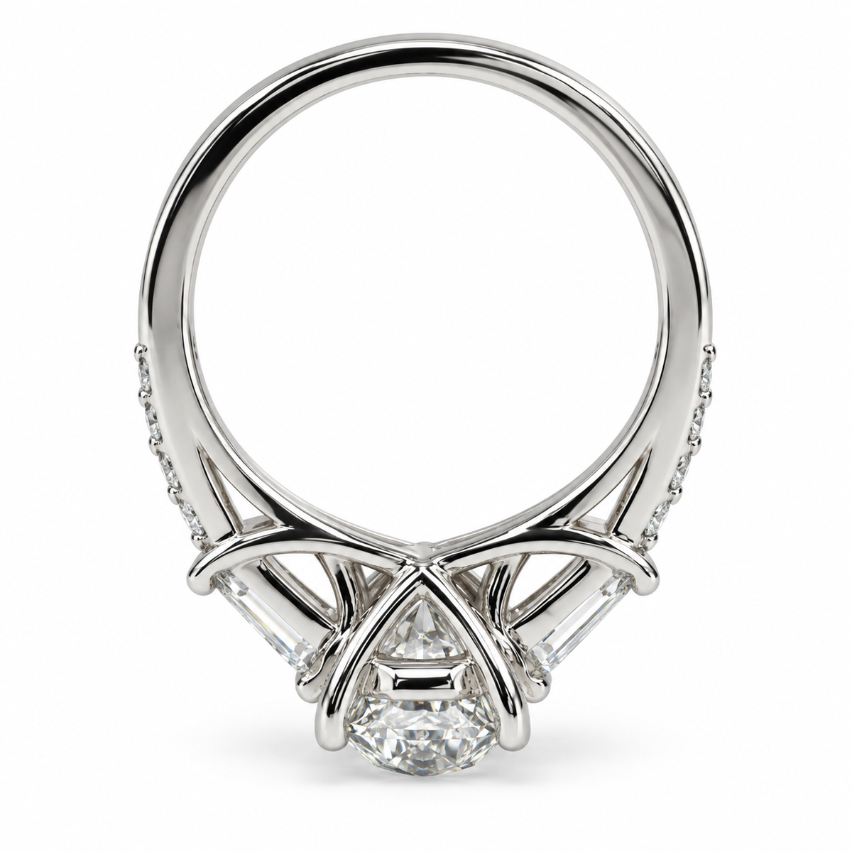 Oval Moissanite Engagement Rings For Women 14k Solid White Gold, Moissanite Cluster Bridal Rings, Moissanite And Diamond Wedding Rings #6938