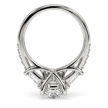 Oval Moissanite Engagement Rings For Women 14k Solid White Gold, Moissanite Cluster Bridal Rings, Moissanite And Diamond Wedding Rings #6938