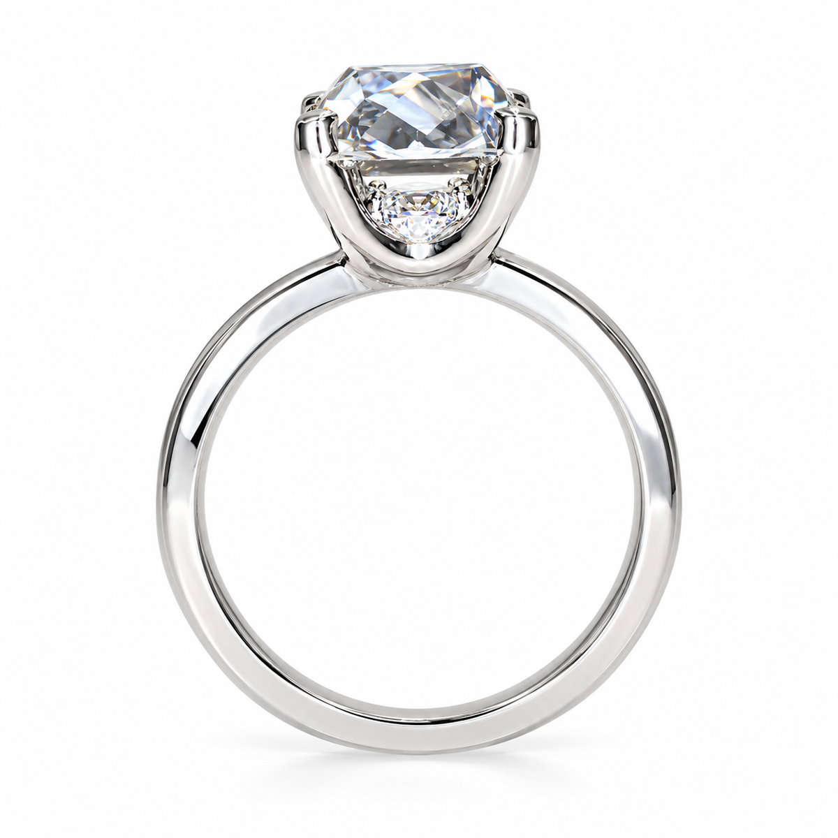 Cushion Cut Moissanite Engagement Rings 14k Solid Gold For Women, Portrait Moissanite Engagement  Rings Unique Moissanite Mothers Ring 7260