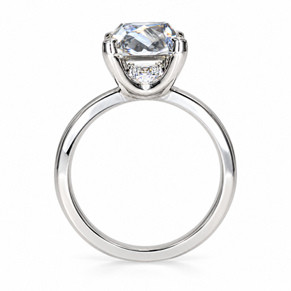 Cushion Cut Moissanite Engagement Rings 14k Solid Gold For Women, Portrait Moissanite Engagement  Rings Unique Moissanite Mothers Ring 7260