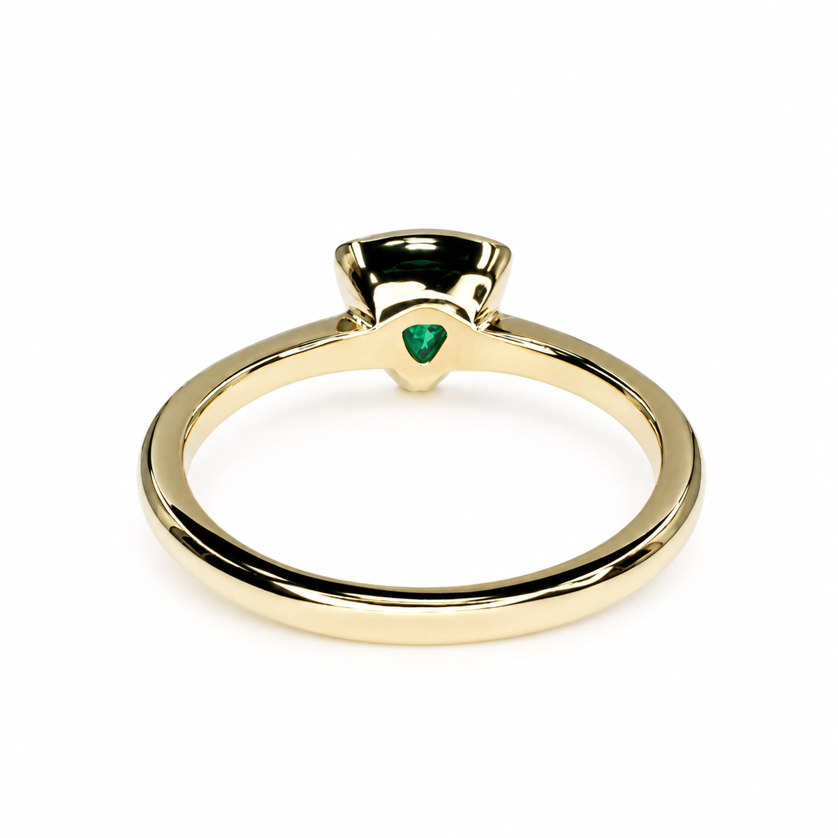 Triangle emerald bezel set 14k solid gold minimalist ring, stacking triangle ring midi triangle emerald ring simple thin delicate ring #5827