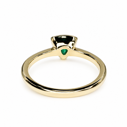 Triangle emerald bezel set 14k solid gold minimalist ring, stacking triangle ring midi triangle emerald ring simple thin delicate ring #5827