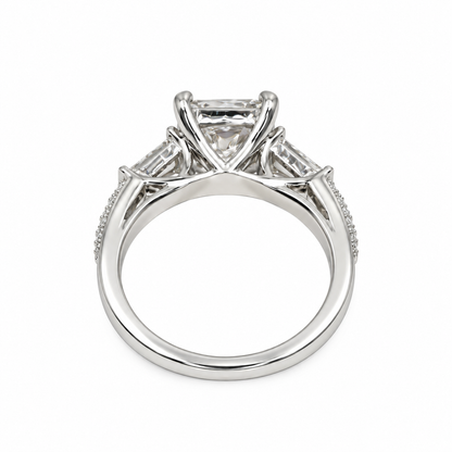 Radiant Cut Moissanite Engagement Ring White Gold Moissanite Engagement Ring For Women Unique Vintage Promise Wedding Anniversary Ring #7376