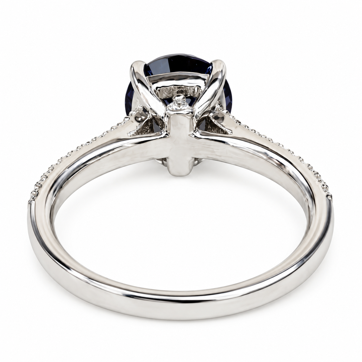 2.20 CT Round Shaped Alexandrite Engagement Ring 14K White Gold Round Solitaire Alexandrite Engagement Rings Promise Anniversary Wedding Ring  #4790