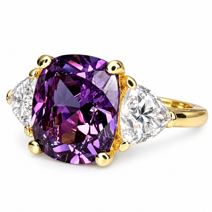 5.00 CT Alexandrite Engagement Ring, Alexandrite Ring, 14k White Gold, Cushion Cut Ring, Gift For Her, June Birthstone Ring, Purple Gemstone