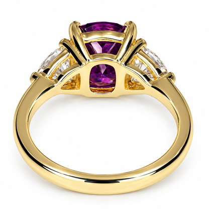 5.00 CT Alexandrite Engagement Ring, Alexandrite Ring, 14k White Gold, Cushion Cut Ring, Gift For Her, June Birthstone Ring, Purple Gemstone