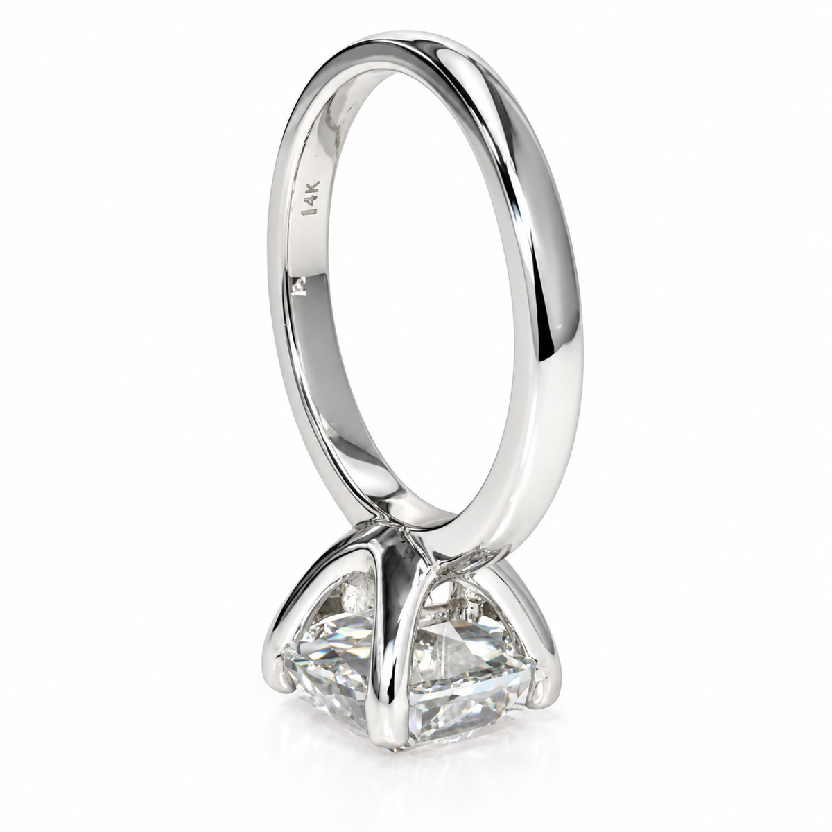 Cushion Cut Moissanite Engagement Rings 14k Solid Gold For Women, Portrait Moissanite Engagement  Rings Unique Moissanite Mothers Ring 7260
