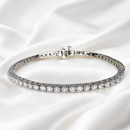 Lab grown diamond tennis bracelet 14k solid gold, layering tennis bracelet, delicate tennis bracelet, thin tennis bracelet for women