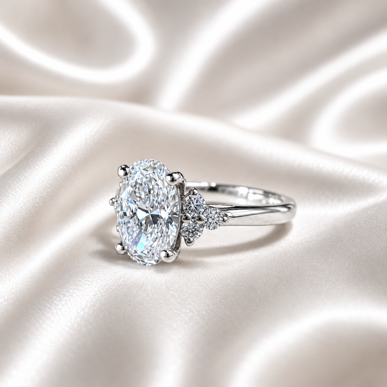 1 Carat Oval Lab Diamond Engagement Ring IGI Certified , Lab Grown Diamond Solitaire Solid Gold , Lab Grown Diamond Wedding Ring #8807