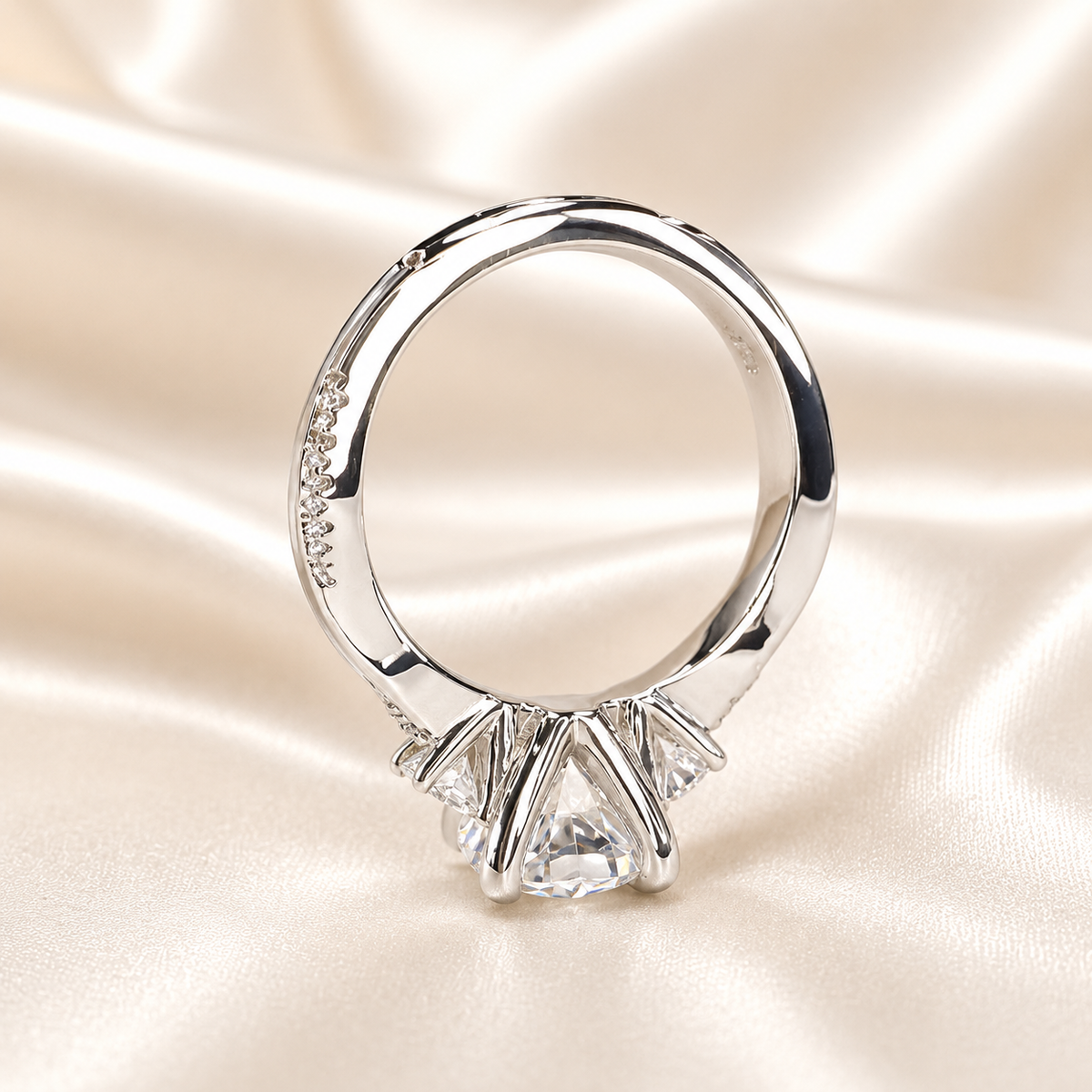 Lab Grown Diamond Wedding Ring, Certified Lab Diamond Ring, Classic Solitaire Gold Engagement Ring Cushion Diamond Wedding Ring
