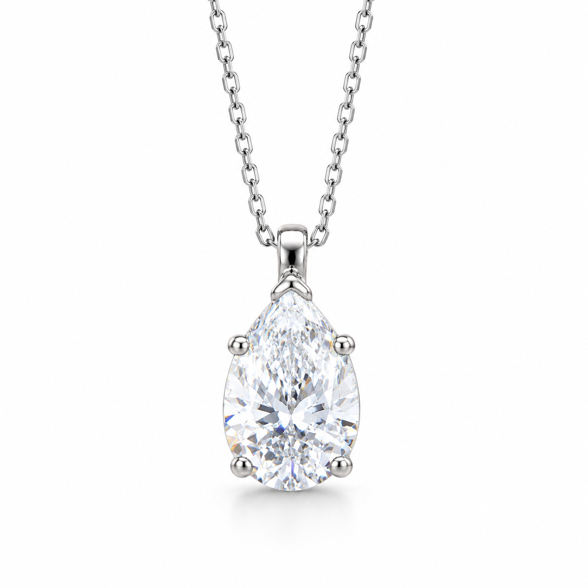 Moissanite Pear Shape Pendant 14k Gold Ladies Necklace, Solitaire Teardrop Shape Pendant Simulated Diamond, Layering Necklace For Her  #7070