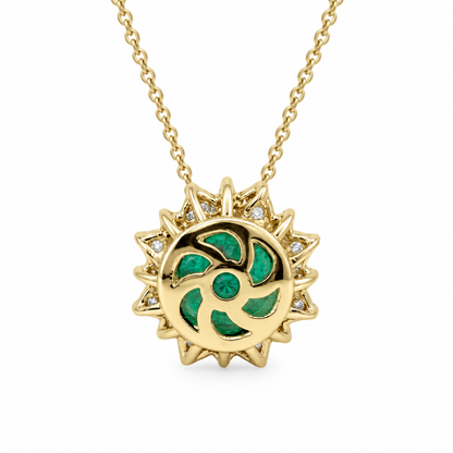Emerald Pendant Necklace, May Birthstone Necklace, Moissanite Necklace, Emerald Necklace For Women, Gold Dainty Necklace, 14k Gold,  #6714