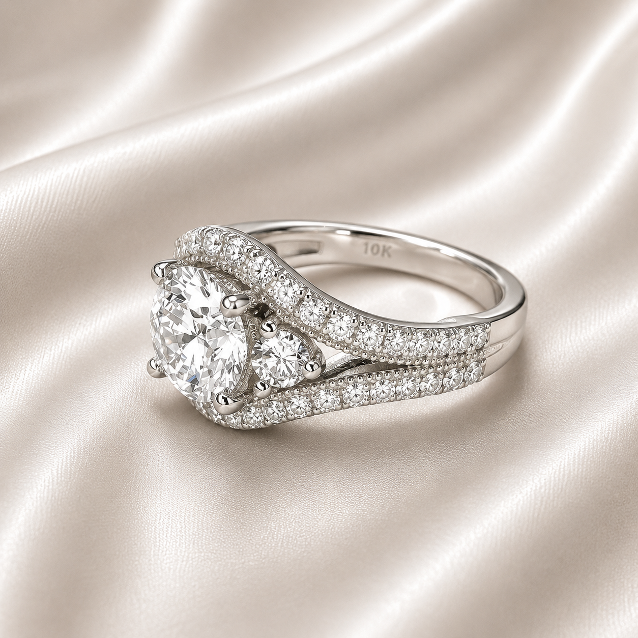 Lab grown diamond engagement ring 14k solid gold, cvd lab created diamond ring, round diamond wedding ring, certified diamond ring